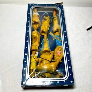 Vintage 1985 Merrilite Nativity Set 12 Pieces Hand Decorated Christmas Figures